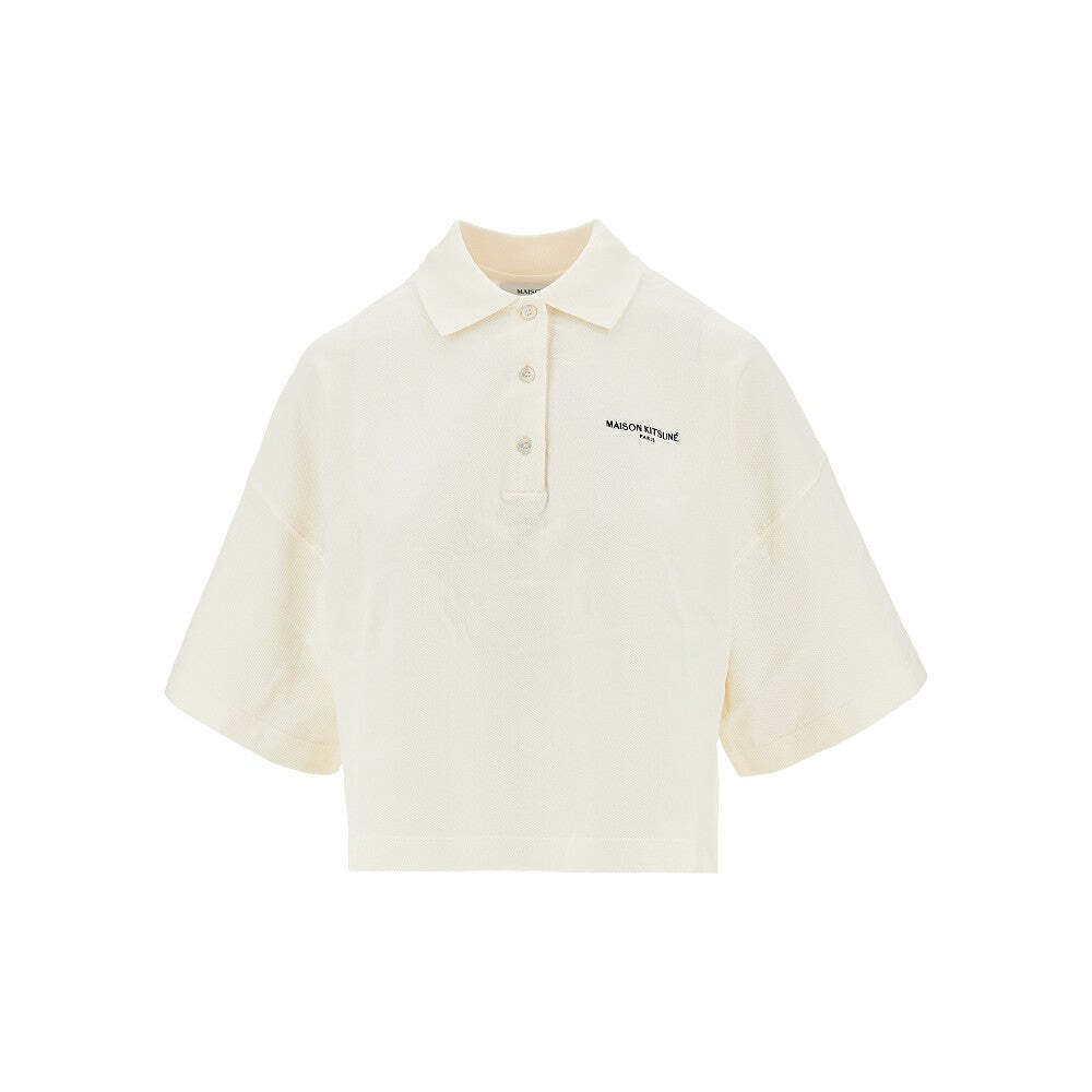 Maison Kitsune Logo Embroidery Oversized Boxy Fit Polo Shirt